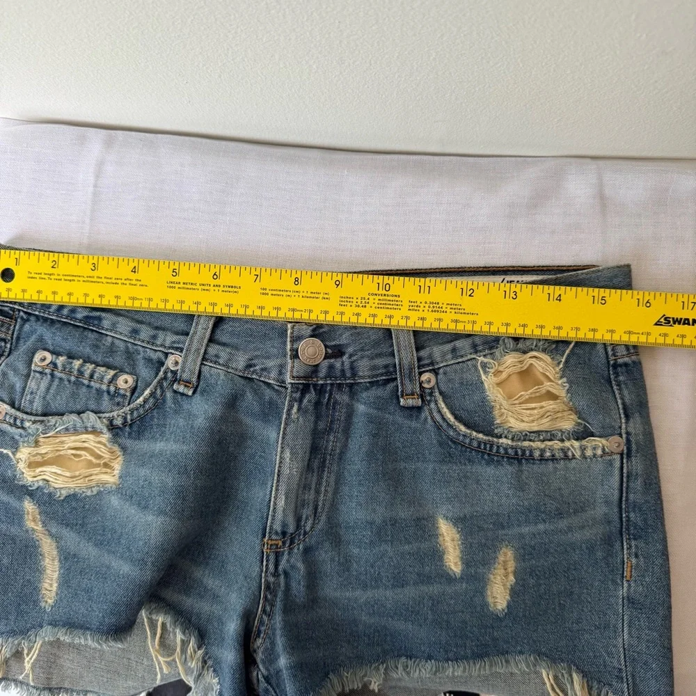 Rag & Bone Sz 26 Distressed Denim Blue Shorts 0024 - Picture 5 of 14